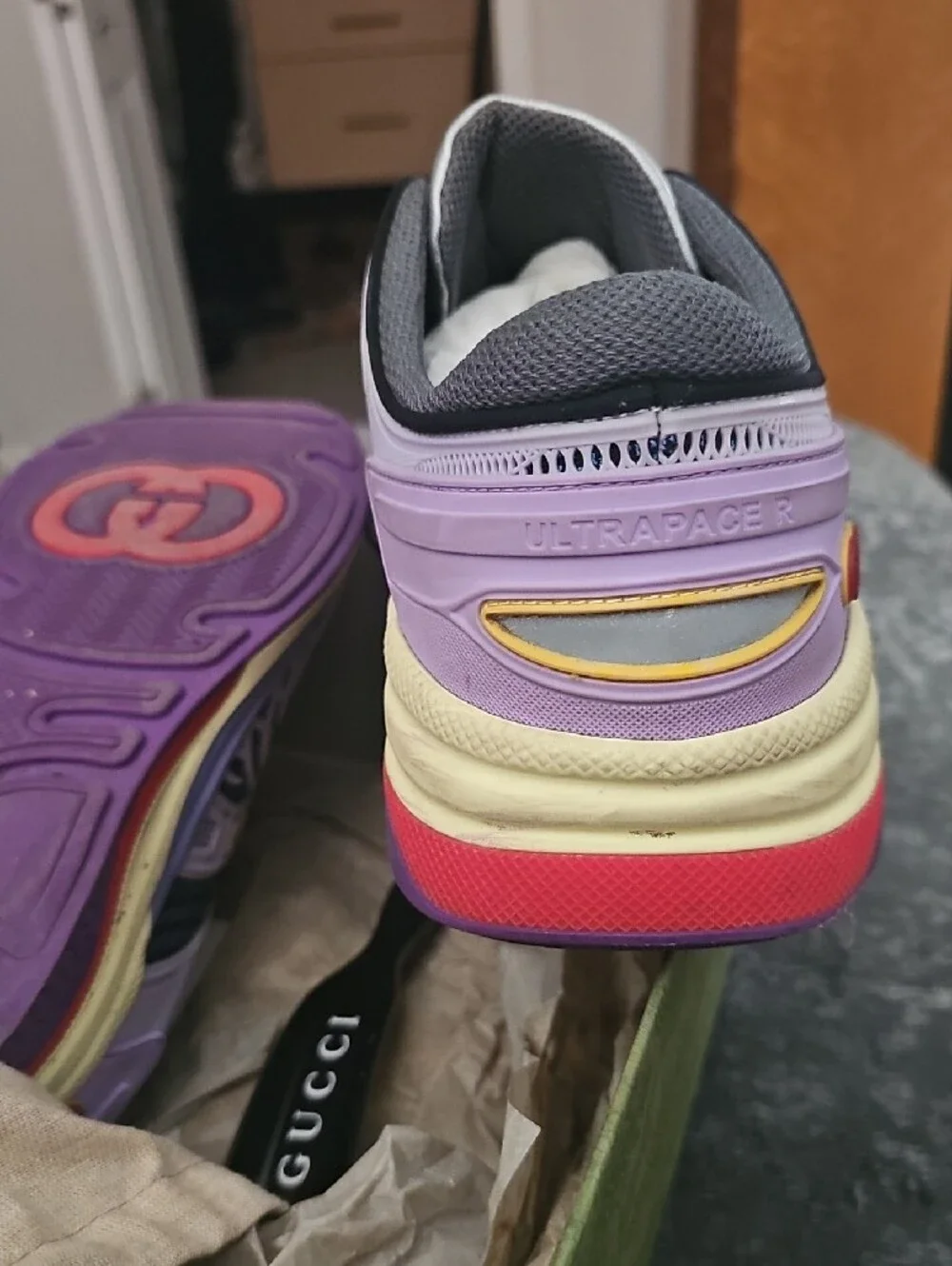 Gucci Lavender and Purple Mesh Runner Sneakers